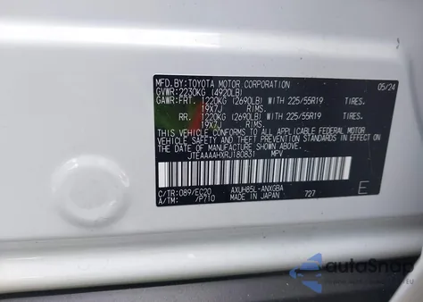 2024 Toyota Venza Xle from USA, damaged, VIN JTEAAAAHXRJ180831